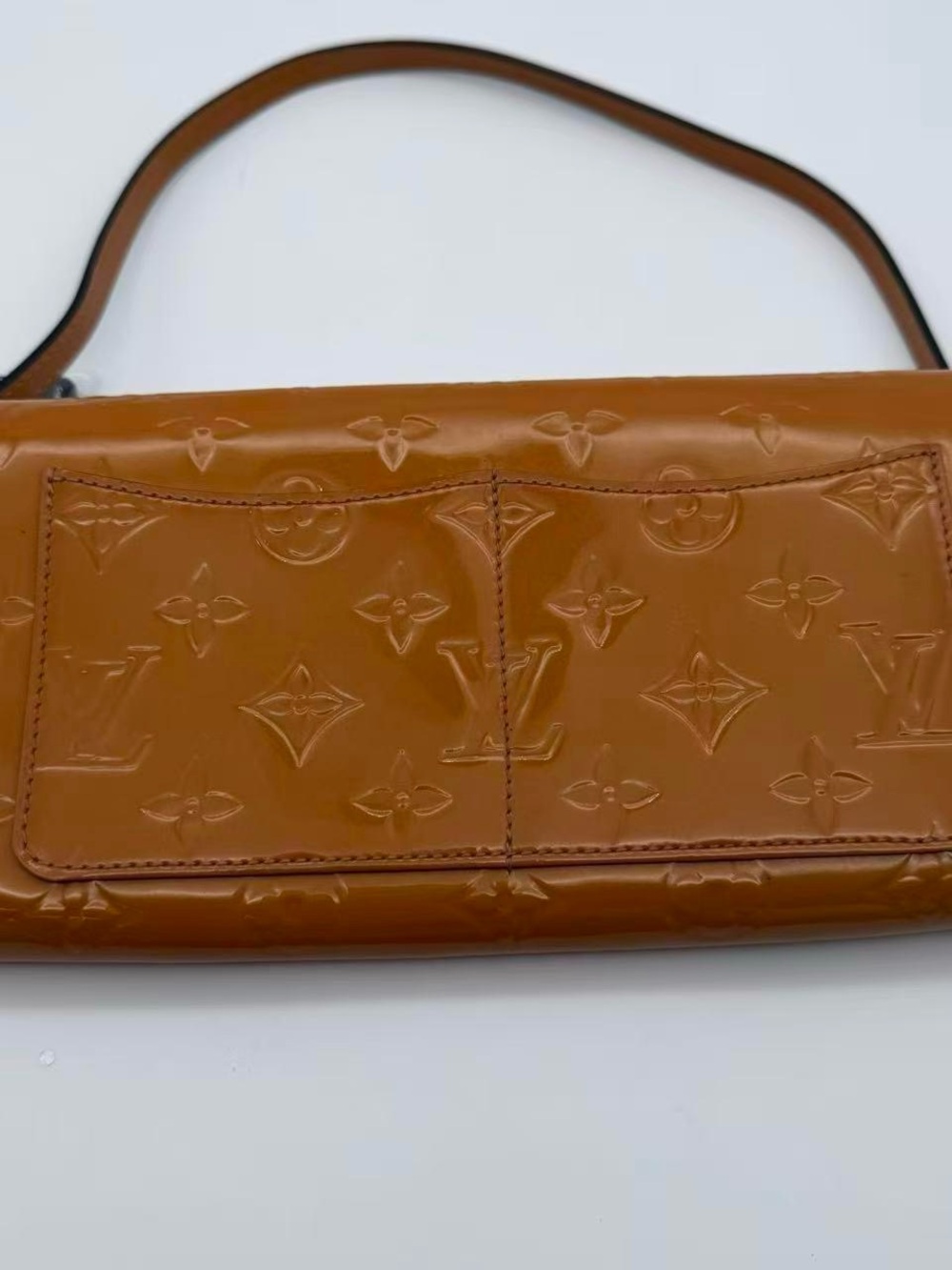 Louis Vuitton Rossmore Clutch Bag Shoulder Tan Monogram Vernis - Picture 8 of 8